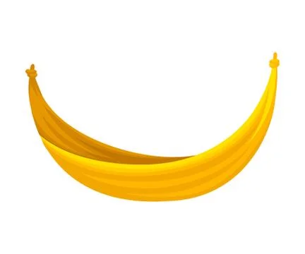 Solid yellow hammock. Vector illustration on white background. Illustrazione stock