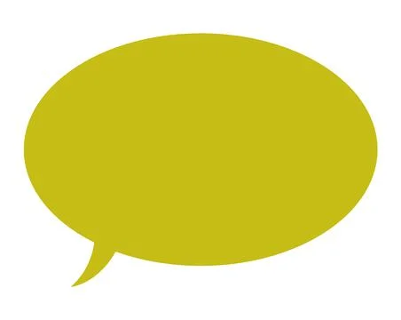 Solid yellow speech bubble. Simple, clean design. Stock Illustration