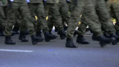 Soliders Walking Stock Footage 99399701