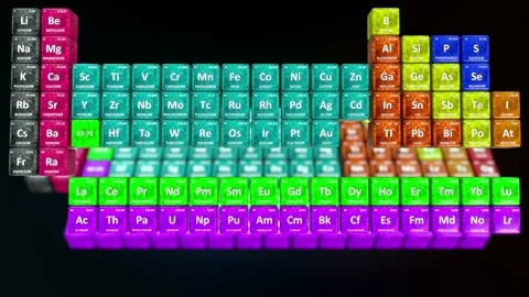 Solids in periodic table.3d rendered Stock Footage 236610406