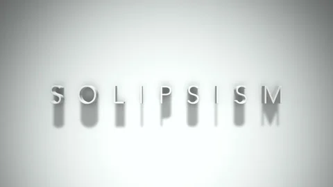 Solipsism 3D title animation with shadows on a white background Stock Footage 297800652