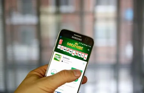 Solitaire card game Stockfoto's