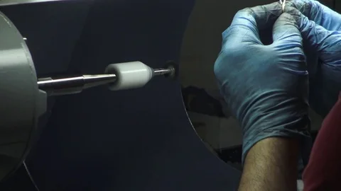 Solitaire Diamond Ring Being Polished Stock Footage 77301010