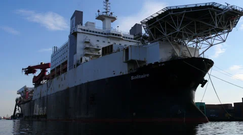 Solitaire is moored at the quay Stock Footage 62025695