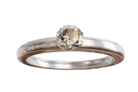 Solitaire ring isolated on white background Stock Illustration