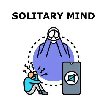 Solitary mind feeling anxiety and stress Stock Illustration