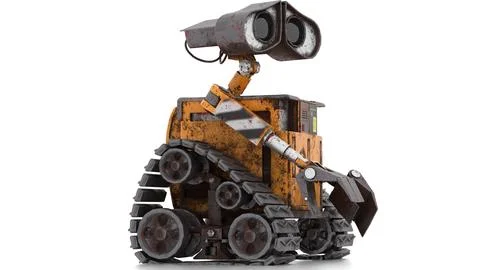 Solitary robot on white background Stock Illustration