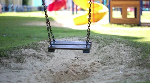 Solitary Swing In The Park Stock Footage 35734919