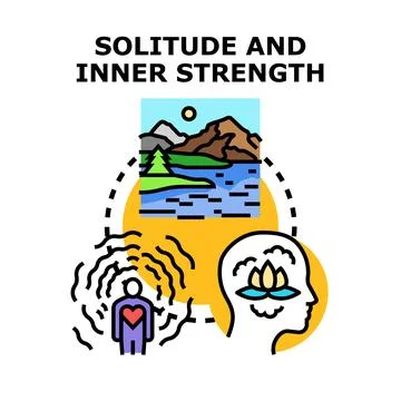 Solitude and inner strength concept illustration Stock Illustration