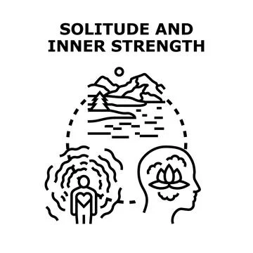 Solitude and inner strength concept illustration Stock Illustration