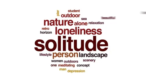 Solitude animated word cloud, text design animation. Stock Footage 77256275