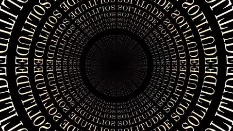 SOLITUDE Keyword Animation, 3D Pattern, Background Loop. Stock Footage 252080704