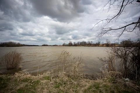 Solitude On Land Looing Out Over the Lake Stock Photos