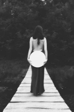 Solitude on a Wooden Path Stock-Fotos