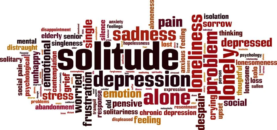 Solitude word cloud concept Stock Illustration