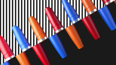 Сollection of mascara from an unknown abstract brand. Stock Footage 141712956
