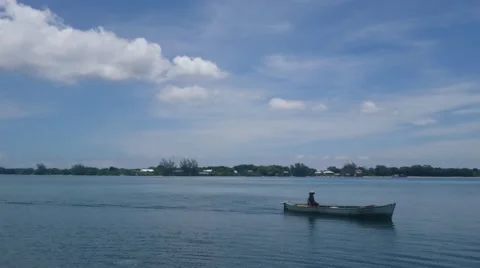Solo Canoe in Utila Stock Footage 65190944