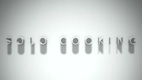 Solo cooking 3D title animation white text on a white background Stock Footage 298893948