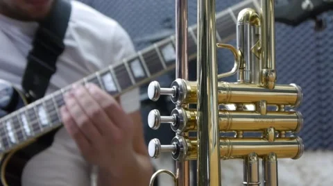 Solo on electric guitar Stock Footage 64274695