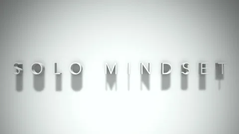 Solo mindset 3D title animation white text on a white background Stock Footage 298893971