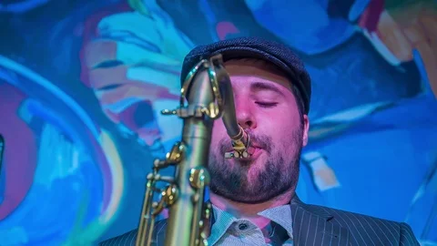 Solo performance for the saxophone  Stock Footage 112189855