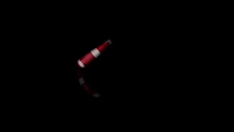 Solo red poker, roulette chips rotates on black mirroring surface, slow motion. Stock Footage 148985175