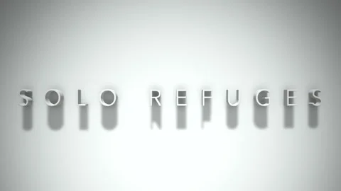 Solo refuges 3D title animation white text on a white background Stock Footage 298893936