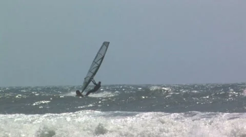 Solo wind surfer Stock Footage 8575437