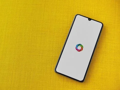 SoloLearn - Learning coding app launch screen with logo on the display of a b Stock Photos