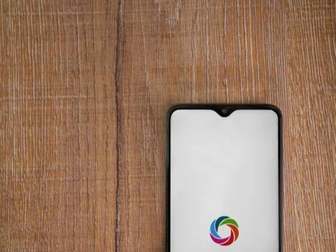 SoloLearn - Learning coding app launch screen with logo on the display of a b Stock Photos