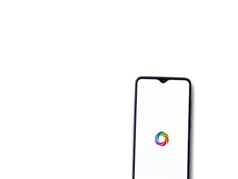 SoloLearn - Learning coding app launch screen with logo on the display of a b Stock Photos