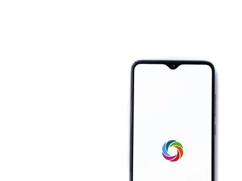 SoloLearn - Learning coding app launch screen with logo on the display of a b Stock Photos