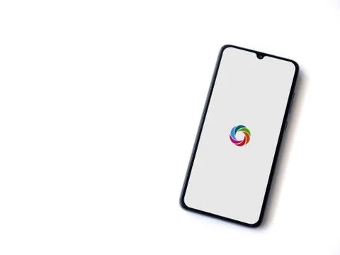 SoloLearn - Learning coding app launch screen with logo on the display of a b Stock Photos