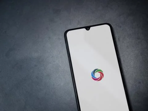 SoloLearn - Learning coding app launch screen with logo on the display of a b Stock Photos