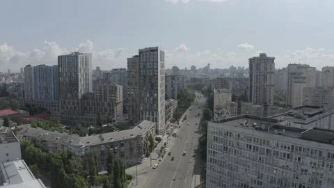 Solomenskaya Square. General plan of the city. Kyiv. Ukraine. Aerial. Summer. Stock-Footage 230995401