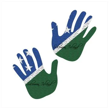 Solomon flag hand vector Stock Illustration