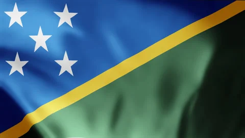 Solomon flag is waving 3D animation. National Flag seamless loop animation 4k Stock Footage 257029587