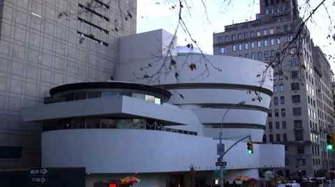 The Solomon Guggenheim Museum New York Stock Footage