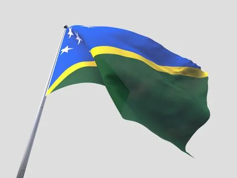 Solomon Island flying flag isolate on white background Stock-Illustration