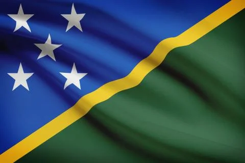 Solomon islander flag blowing in the wind. part of a series. Stock-Illustration