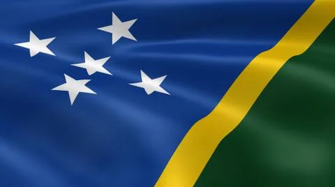 Solomon islander flag in the wind Фото