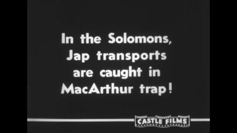 SOLOMON ISLANDS - 1943 - General MacArthur directly oversees paratroop activity Video stock 341424647