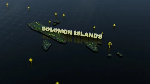 Solomon Islands 3D Map With Animation Stock Footage 310051592