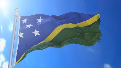 Solomon Islands animated flag pack in 3D and isolated background Stock Footage 119930666