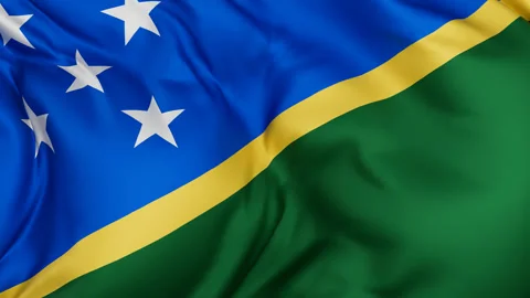Solomon Islands cloth flag background loop Stock Footage 310850677
