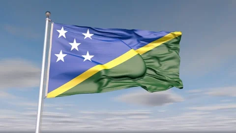 Solomon Islands Flag Animation With Sky And Cloud Stock Footage 272845154