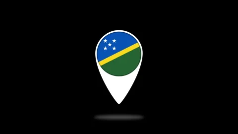 Solomon islands flag bouncing on map pointer on black background 動画素材 320791568
