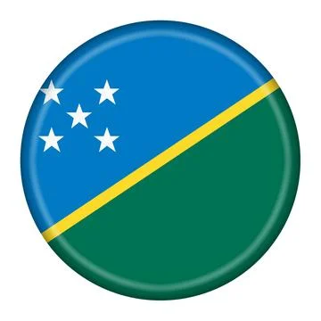 Solomon Islands flag button 3d illustration with clipping path Stock Illustration