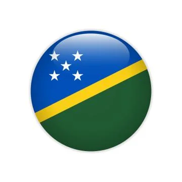 Solomon Islands flag on button Stock Illustration