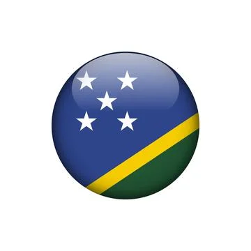 Solomon Islands Flag Circle Button Vector Template Stockillustratie